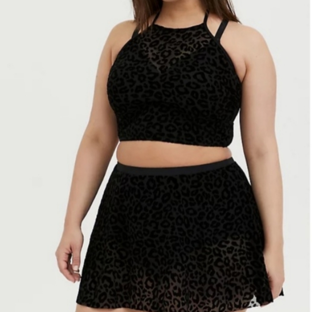 Torrid 2 Piece Black Leopard Swimsuit